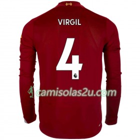 Camisolas de Futebol Liverpool Virgil van Dijk 4 Equipamento Principal 2019/20 Manga Comprida
